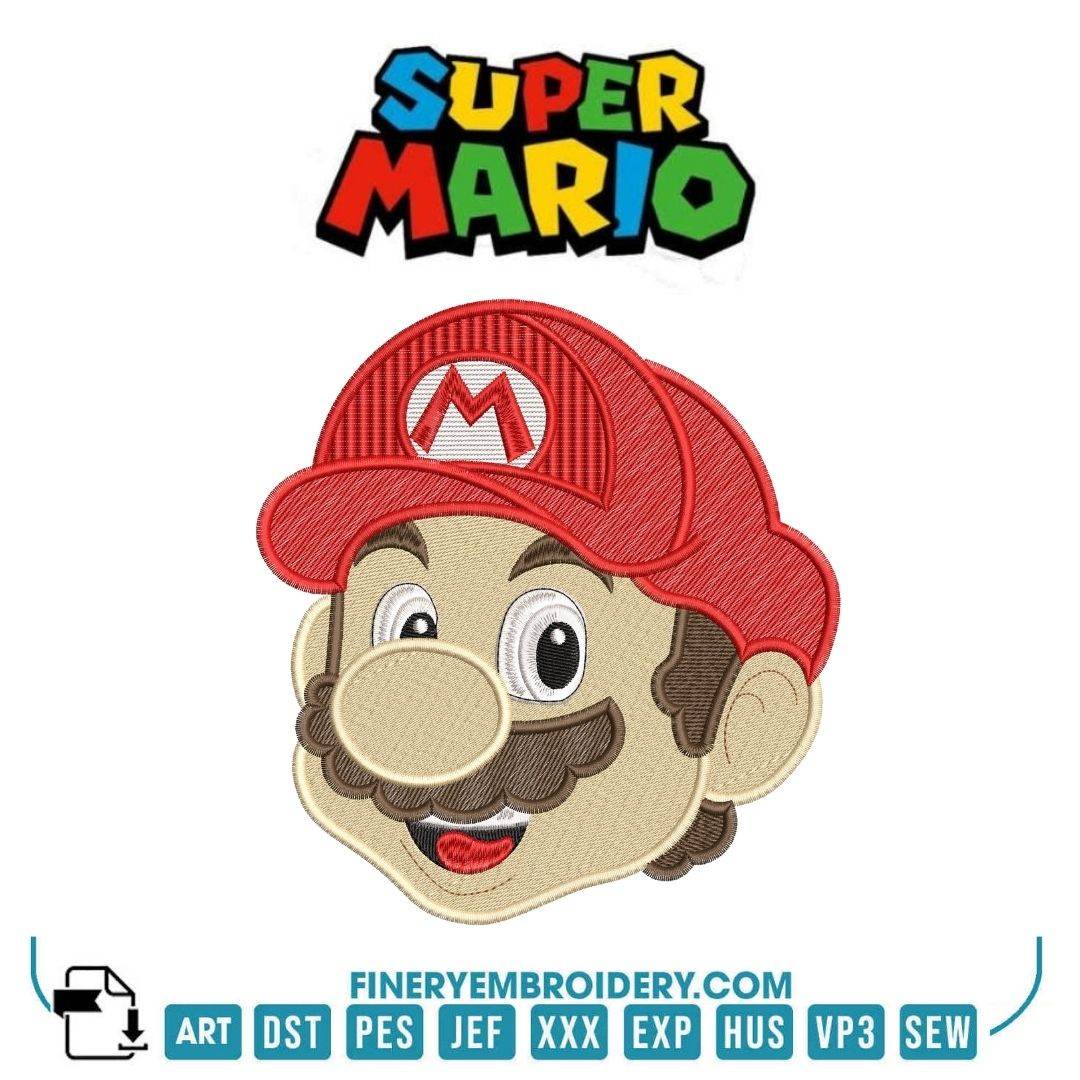 Classic Super Mario Embroidery Design Pack | Applique & Rippled Styles with Multiple Sizes - FineryEmbroidery