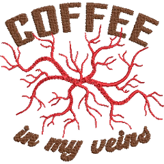 Coffee-in-My-Veins - Embroidery Design - FineryEmbroidery