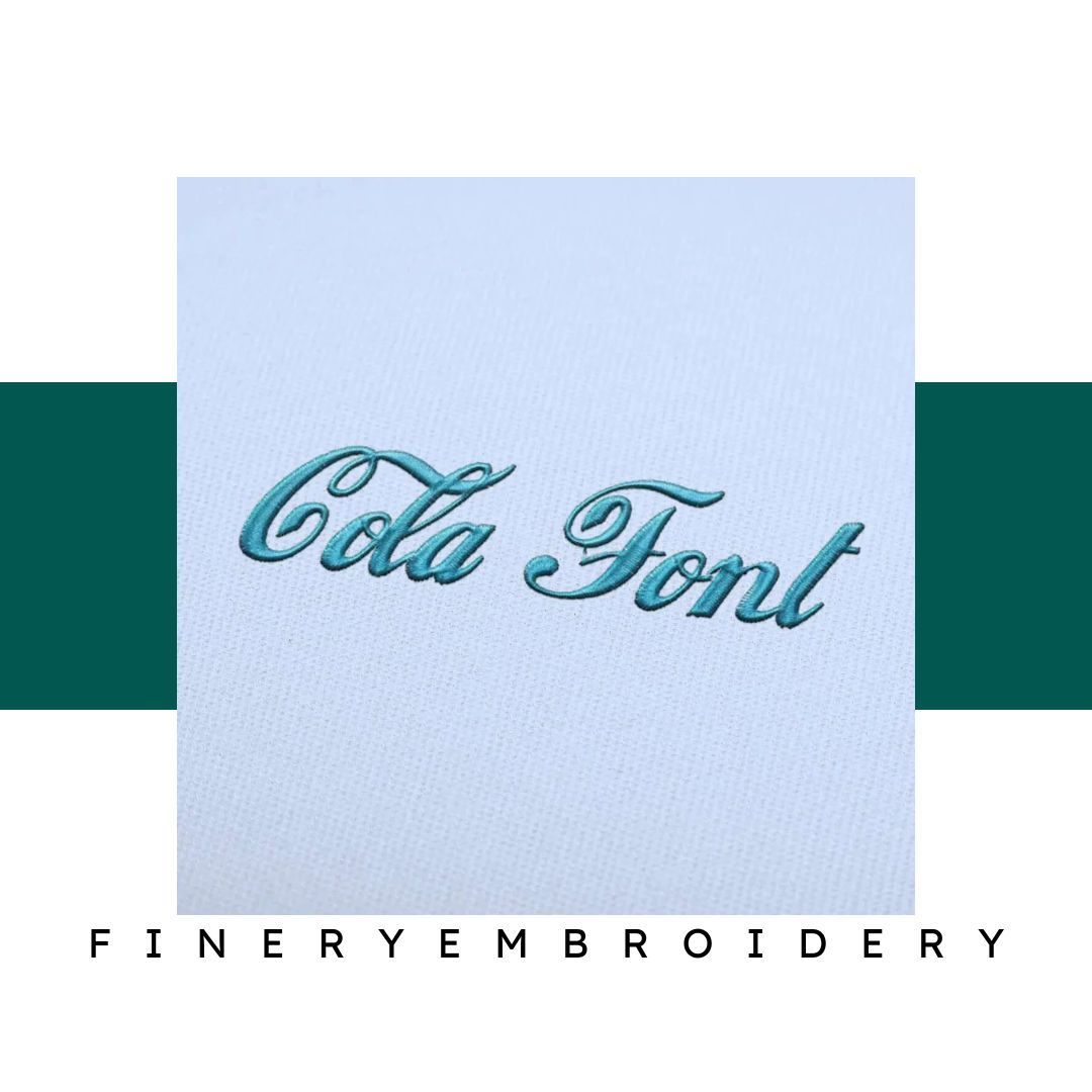 Cola Embroidery alphabet Font Set - FineryEmbroidery