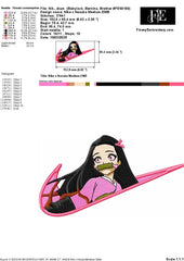 Nike x Nezuko Embroidery Design – 3 Sizes - FineryEmbroidery