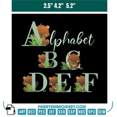 Adorable Jungle Tiger Alphabet Embroidery Pack