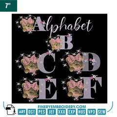 Charming Teddy Bear Alphabet Embroidery Pack - Full Alphabet A to Z