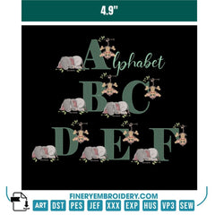 Playful Jungle Alphabet Embroidery Collection (A-Z)