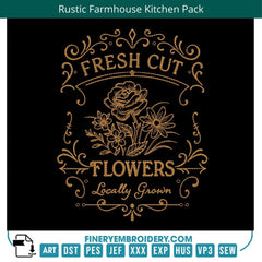 Rustic Farmhouse Kitchen Quotes Embroidery Pack