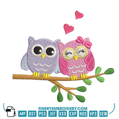 Owl Family Embroidery Design Pack – 11 Designs | FineryEmbroidery