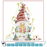 Festive Christmas Gnome Embroidery Pack – 11 Whimsical Designs - 3 sizes