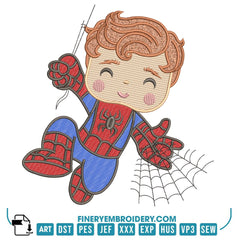 Kids Superhero Embroidery Designs Pack – 5 Designs in 6 Sizes