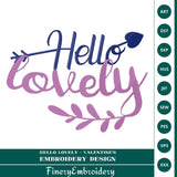 Hello Lovely - Valentine's Embroidery Design