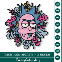 Rick and Morty Embroidery Design – 2 Sizes - FineryEmbroidery