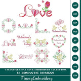 Valentine's Day Love Embroidery Collection - 13 Romantic Designs