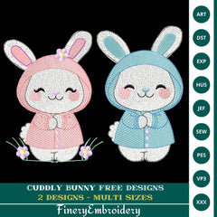 Free Cuddly Bunny Embroidery Designs