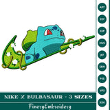 Nike x Bulbasaur Embroidery Design – 3 Sizes