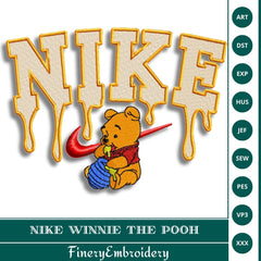 Nike Winnie the Pooh Embroidery Design – 4 Sizes - FineryEmbroidery