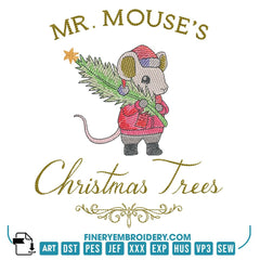 Christmas Collection Embroidery Design Pack – Holiday Trees, Wreaths & Mr. and Mrs. Mouse | FineryEmbroidery