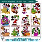 Disney Christmas Embroidery Pack: Mickey & Friends - 20 Designs