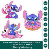 Rippled Stitch Embroidery Design Pack