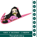 Nike x Nezuko Embroidery Design – 3 Sizes