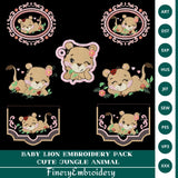 Baby Lion Embroidery Pack - Cute Jungle Animal