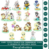 Baby Looney Toons Character Embroidery Pack – 15 Designs in Multiple Sizes