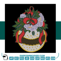 Christmas Ornament Embroidery Design Pack – 4 Elegant Patterns