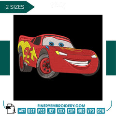 Pixar's Lightning "McQueen" Embroidery Design