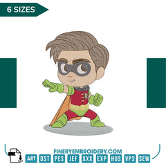 Super Heroes Embroidery Pack - 7 Designs in 6 Different Sizes