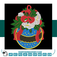 Christmas Ornament Embroidery Design Pack – 4 Elegant Patterns