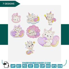 Adorable Unicorn Cat Embroidery Designs – 7 Magical Designs for Your Next Project