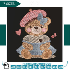 Charming teddy bear with a hat – 7 Sizes