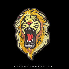 Lion headl embroidery design