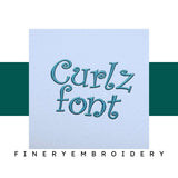 Curlz Embroidery alphabet Font Set - FineryEmbroidery