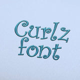 Curlz Embroidery alphabet Font Set - FineryEmbroidery