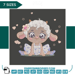 Cute Baby Lamb Embroidery Design – FineryEmbroidery - FineryEmbroidery