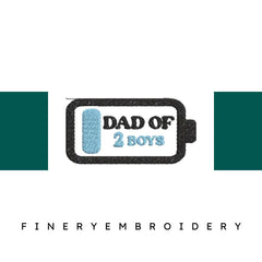 Dad-of-2-Boys - Father Embroidery Design - FineryEmbroidery