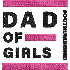 Dad-of-Girls-Outnumbered - Father Embroidery Design - FineryEmbroidery