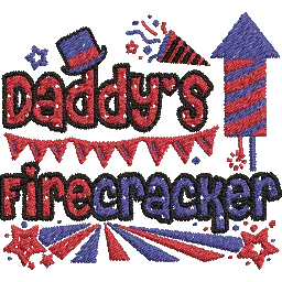 Daddys-Firecracker - Embroidery Design - FineryEmbroidery