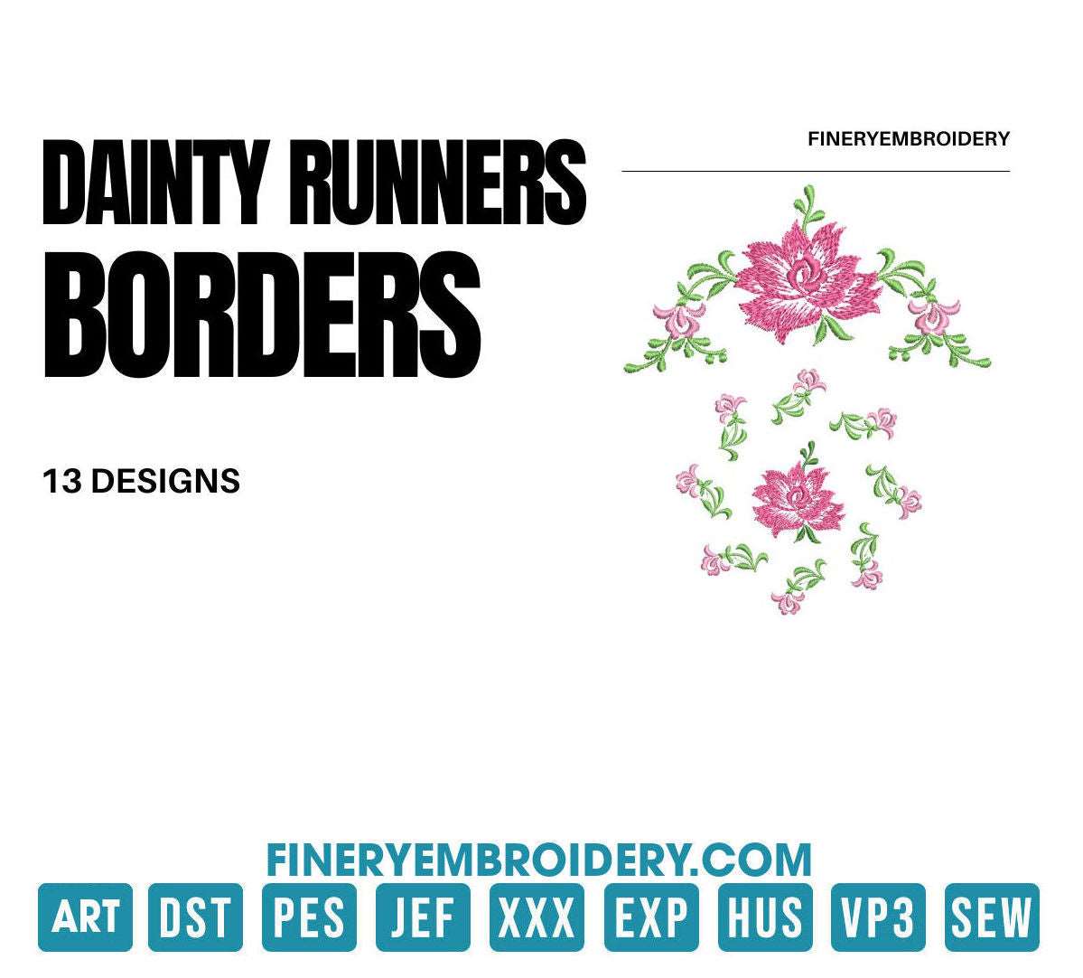 Dainty runners: Embroidery Design Pack FineryEmbroidery