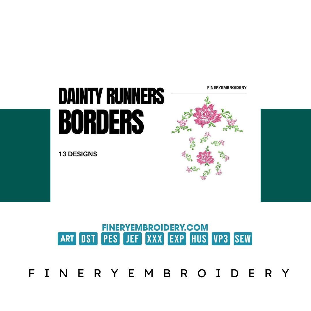 Dainty runners: Embroidery Design Pack - FineryEmbroidery