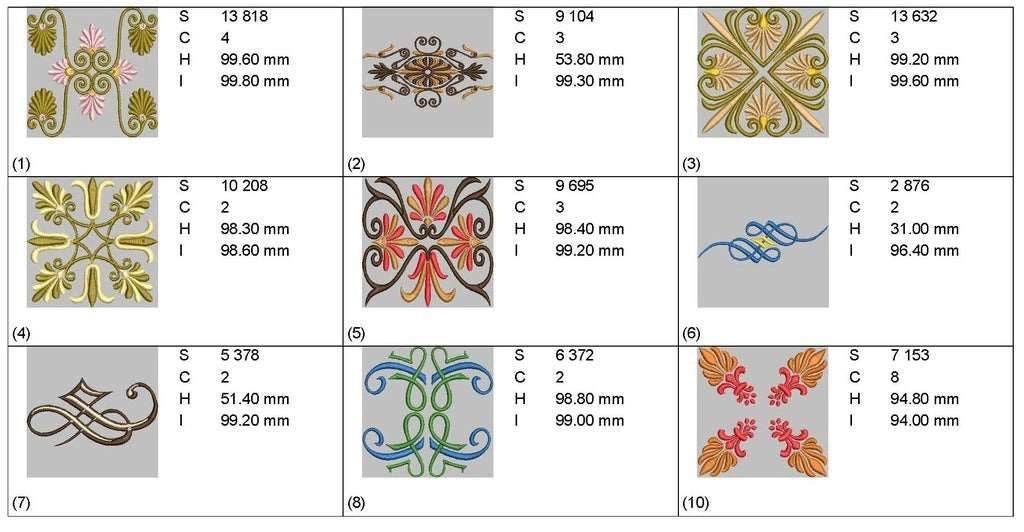 Decorative blocks: Embroidery Design Pack - FineryEmbroidery