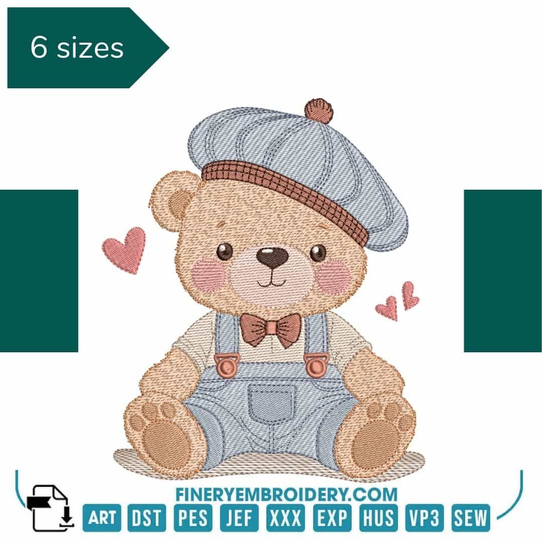 Delightful Teddy Bear  - Embroidery Designs - FineryEmbroidery