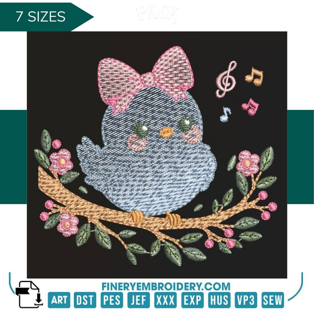 Delightful bird– 7 Sizes - FineryEmbroidery