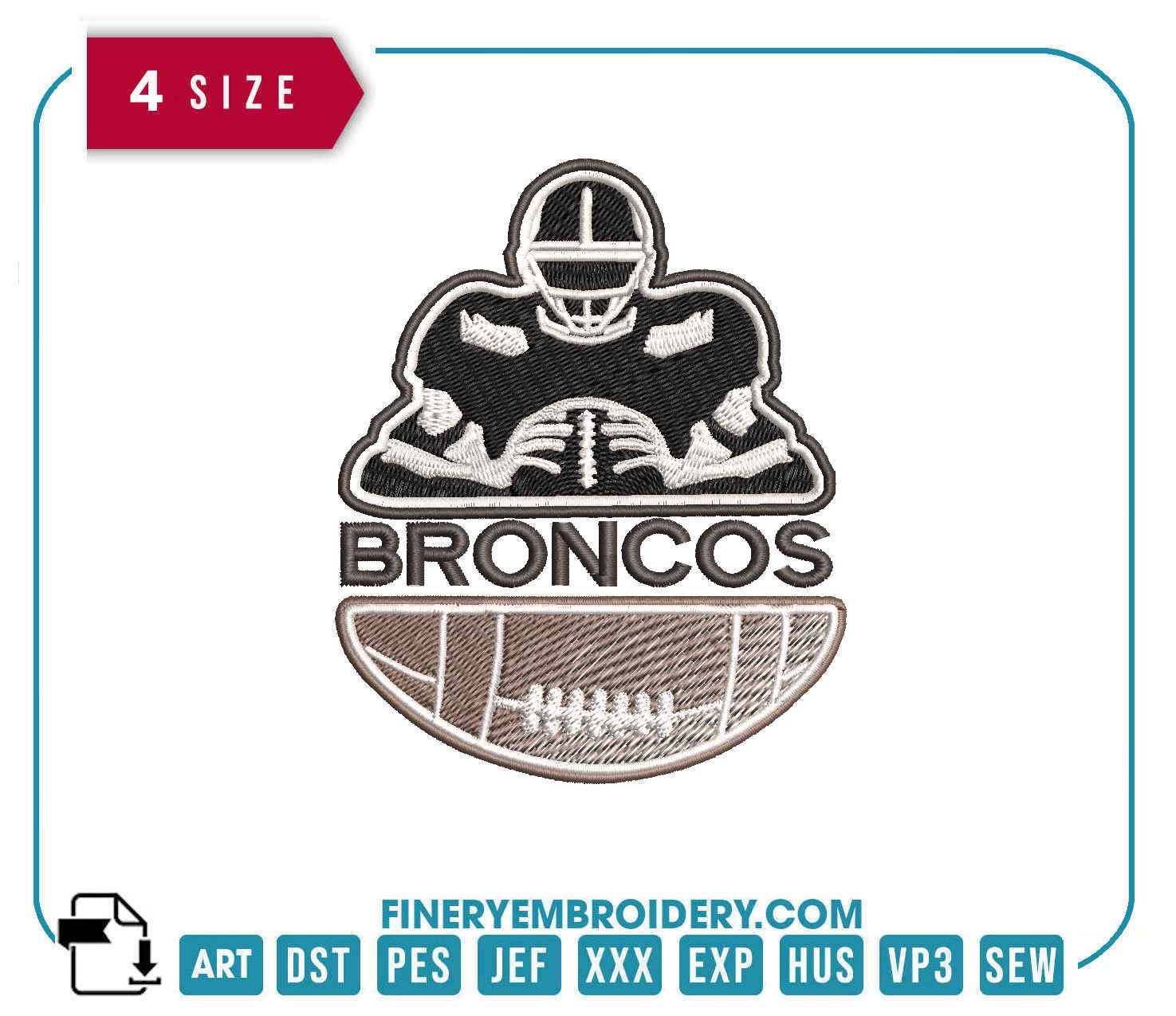 Denver Broncos Team Player : Embroidery Design - FineryEmbroidery