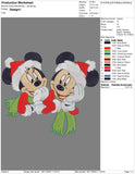 Mickey and Minnie Christmas Embroidery Design – Festive Holiday Duo