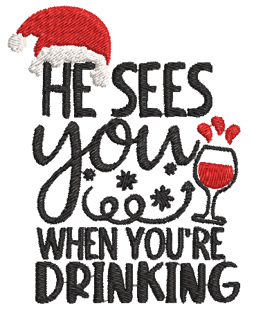 Christmas Drinking Quotes - Designs pack : Embroidery Design