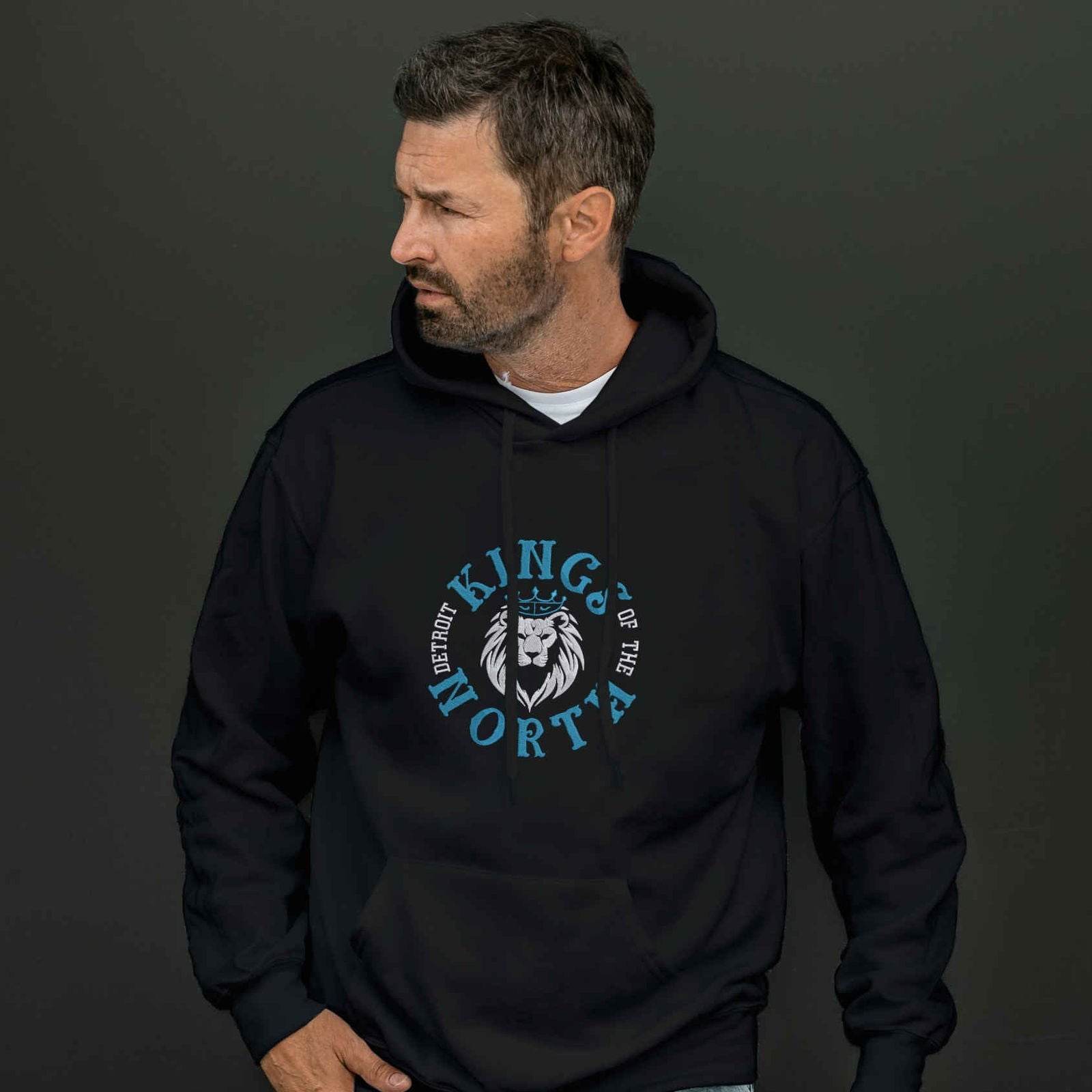 Detroit Kings of the North Embroidery Design – Fierce Lion Emblem for True Detroit Fans - FineryEmbroidery