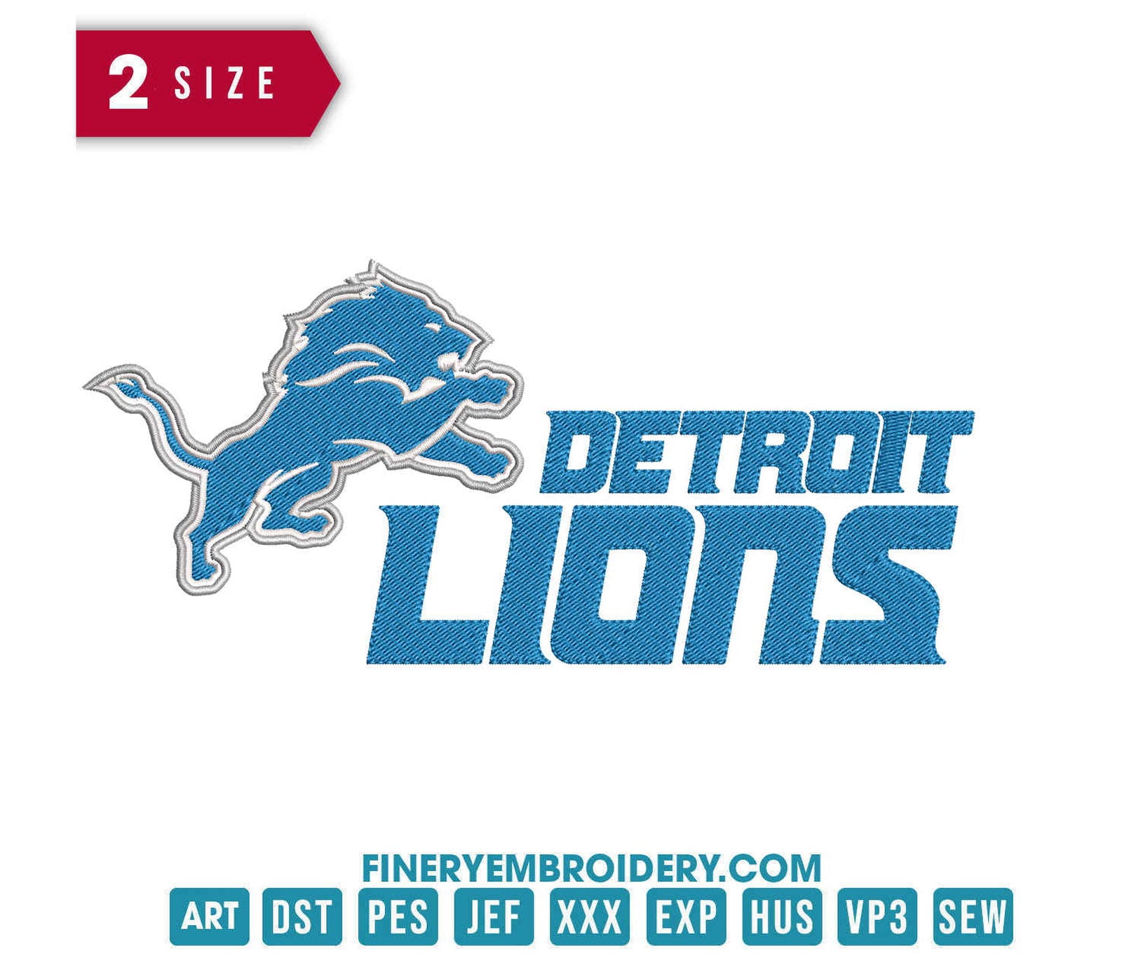 Detroit Lions 2 : Embroidery Design - FineryEmbroidery