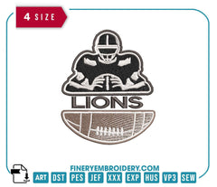 Detroit Lions Team Player : Embroidery Design - FineryEmbroidery