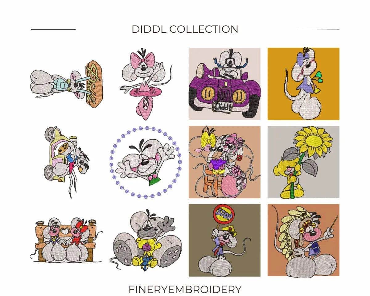 Diddl - Pack of 69 Designs - Embroidery Designs - FineryEmbroidery