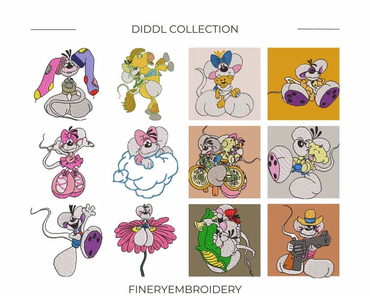 Diddl - Pack of 69 Designs - Embroidery Designs - FineryEmbroidery