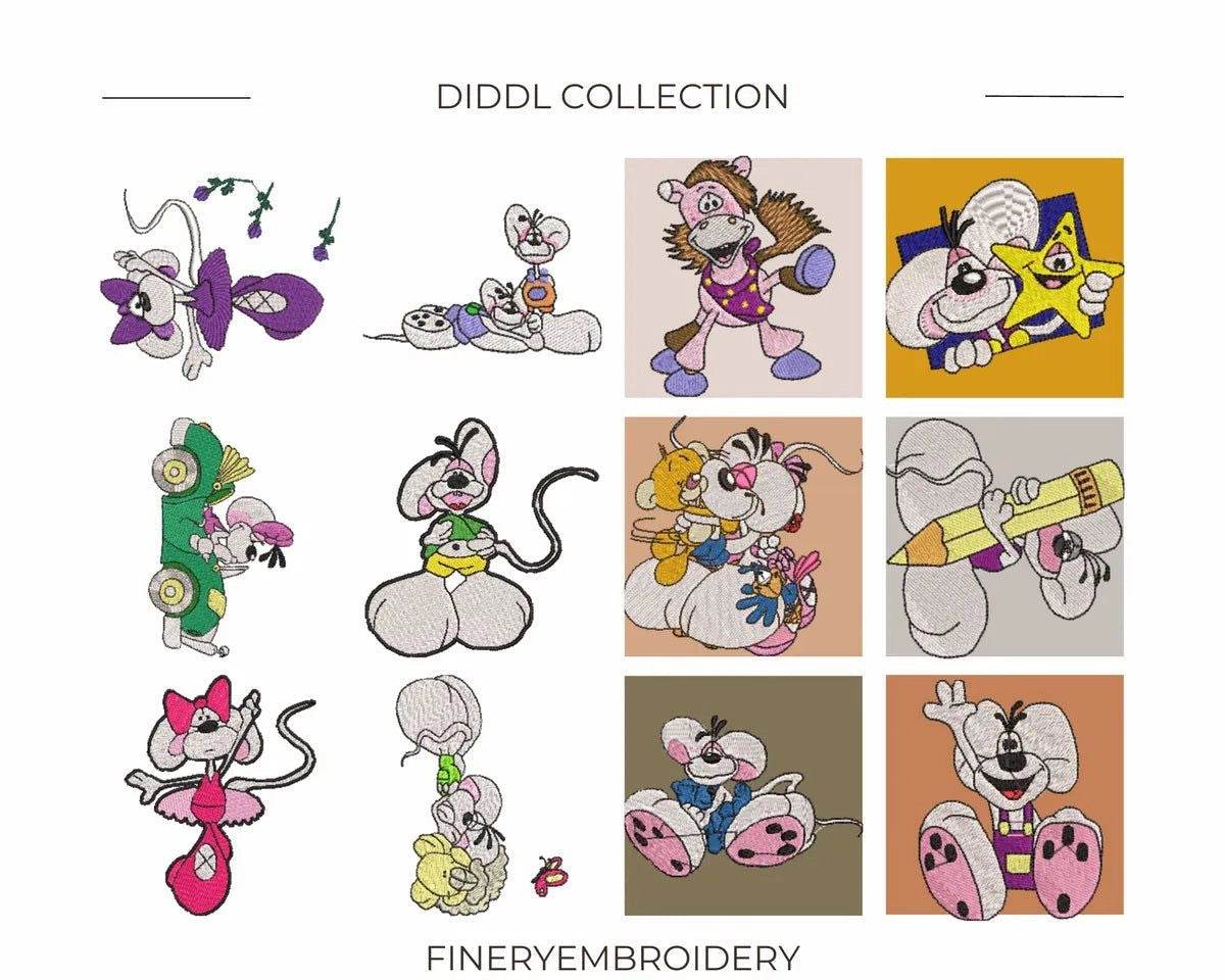 Diddl - Pack of 69 Designs - Embroidery Designs - FineryEmbroidery